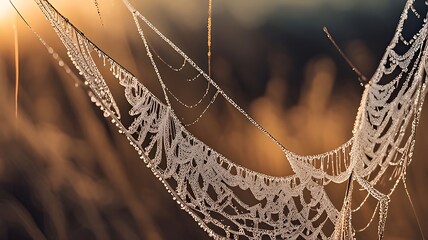 spider web with dew drops