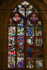 Wall Mural - stained glass window in church