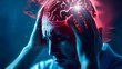 © Photo Moon - Brain - A digital illustration of a man holding his head in pain