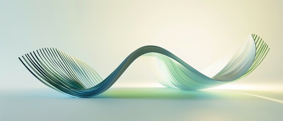 Wall Mural - Green line wave abstract background