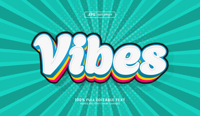 Wall Mural - design editable text effect, vibes text effect