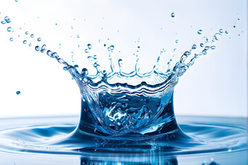 Wall Mural - blue water splash isolated on white background.