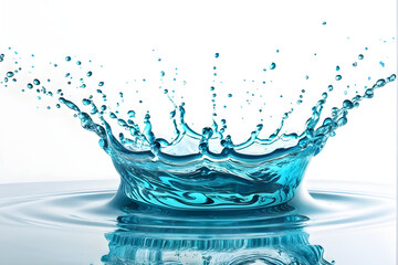 Wall Mural - blue water splash isolated on white background.