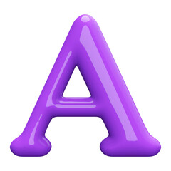 Wall Mural - Purple 3D Font Letter A uppercase