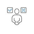 © rohmad - decide concept line icon. Simple element illustration. decide concept outline symbol design.