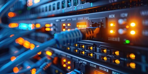 Poster - Network Server with Cables and Lights
