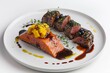 © Mayatnikstudio - Elegant Canadian Surf 'n Turf: Wild Chinook Salmon and Venison with Rich Sauces
