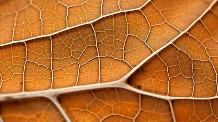 Wall Mural - a close up view of the veins of an orange leaf