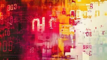 Poster - bright, dynamic digital data visuals with tech and futuristic frames, embodying abstract and modern 