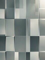 Poster - Abstract Geometric Pattern of Gray and White Tiles