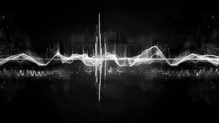 audio waveform with black background