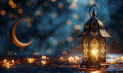 Wall Mural - quran and lantern and Arabic background