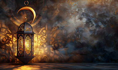 Wall Mural - quran and lantern and Arabic background