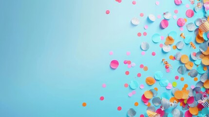 colorful confetti blue on background