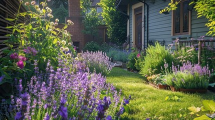 Wall Mural - Lavender blooms in the yard
