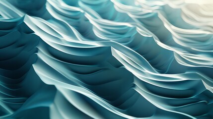 Wall Mural - Abstract Blue Wavy Pattern.