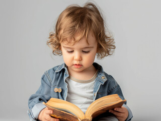 a young child is sitting on the floor and reading a book