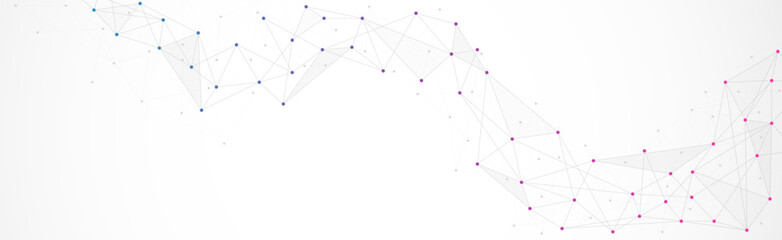 Poster - geometric connected background. connecting dots and lines. global network connection. banner templat