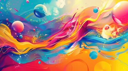 Poster - Colorful background with abstract and dynamic elements