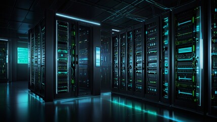 Aufkleber - Design an abstract background inspired by high-tech data server racks