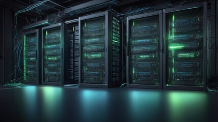 Aufkleber - Design an abstract background inspired by high-tech data server racks