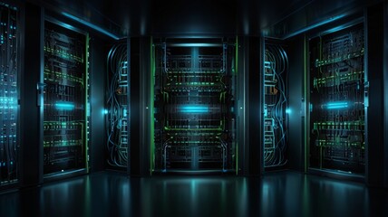 Aufkleber - Design an abstract background inspired by high-tech data server racks
