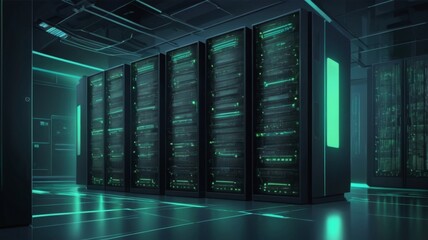 Aufkleber - Design an abstract background inspired by high-tech data server racks