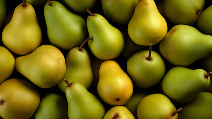 Wall Mural - Pears as background, top view