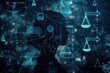 © InnovPixel - Silhouette of a person's head with digital symbols and icons, including scales, representing the intersection of technology and justice.