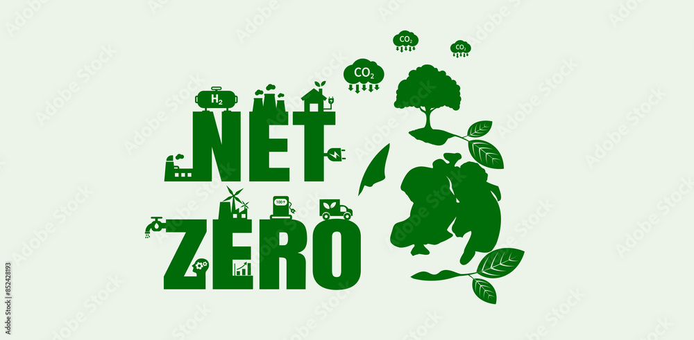 Net zero by 2050, carbon neutral. Net zero greenhouse gas emissions ...