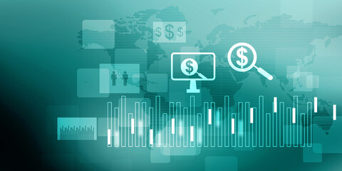 Poster - 2d illustration Stock market online business concept