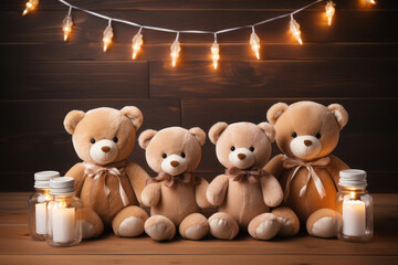 Wall Mural - beautiful cute teddy bear for christmas for festival