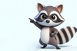 © Andbiz - Raccoon pointing in one direction. Space for text.