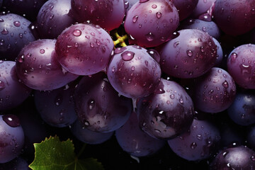 Wall Mural - close up of fresh grape with water drops