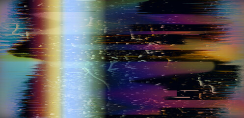 Aufkleber - Broken glitchy screen with vast images of visual disturbance and noise all over the image.