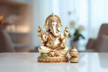 Sticker - Colorful sclupture of lord ganesha