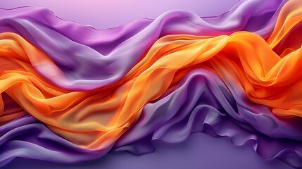Wall Mural - A lively purple backdrop with a solid orange color
