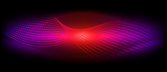 Wall Mural - Neon wave lines with blend effect. Vector Illustration For Wallpaper, Banner, Background, Card, Book Illustration, landing page