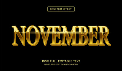 Wall Mural - design editable text effect, november text effect