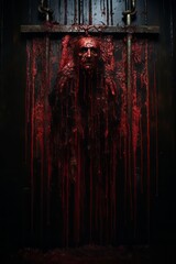 Canvas Print - a poster with blood dripping from the wall