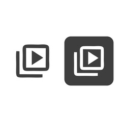 video labrary Video playlist icon. Line, glyph and filled outline colorful version, play multimedia player outline and filled vector sign. Symbol, logo illustration. Different style icons set. Vector 