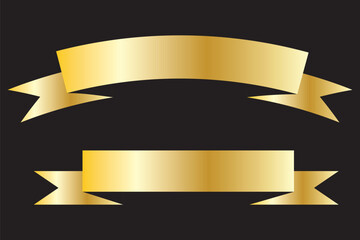 Canvas Print - realistic gold vector ribbons set , banner, with stitch detailing for your design project