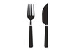© Sodapeaw - Silhouette of a fork and knife, simple black cutlery icons isolated on a transparent background. perfect for food-related projects and design