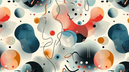 Poster - Contemporary trendy design Fashionable backdrop with decorative components Seamless pattern in raster format