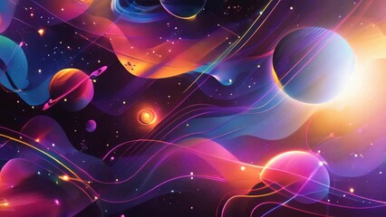 Wall Mural - Abstract background with colorful lines and dots vector illustration space concept design.
