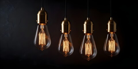 A Single Edison Bulb Hanging Against a Dark Background