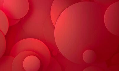 Wall Mural - Red gradient background with large circular shapes, simple and elegant style 