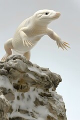 White Lizard on a Rock