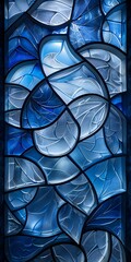 Wall Mural - Blue Stained Glass Window Texture