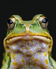 Poster - Close-up of a vibrant green tree frog with large expressive eyes